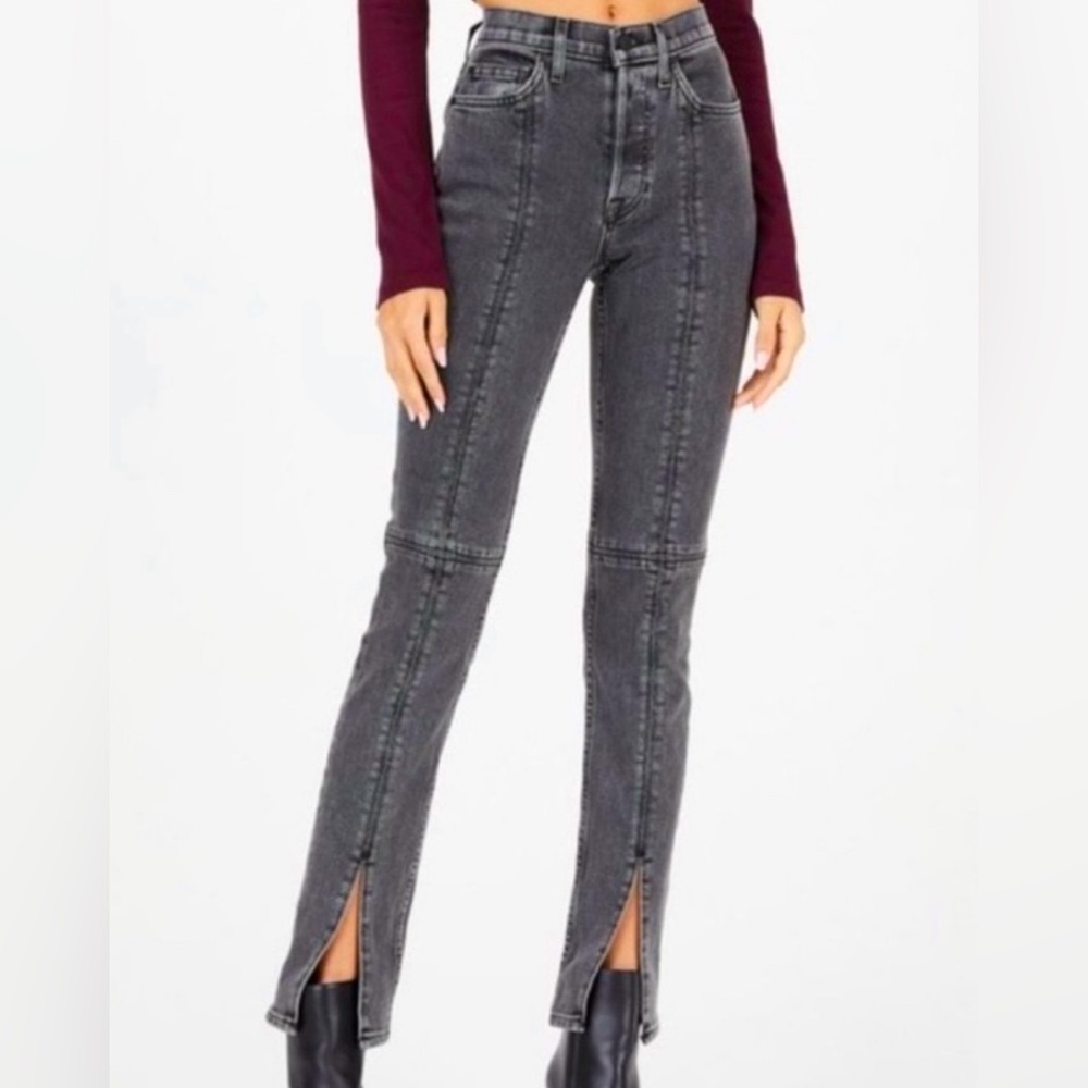 Cotton Citizen Womens Vickie Gray Split Hem Denim Skinny Jeans Womens 26